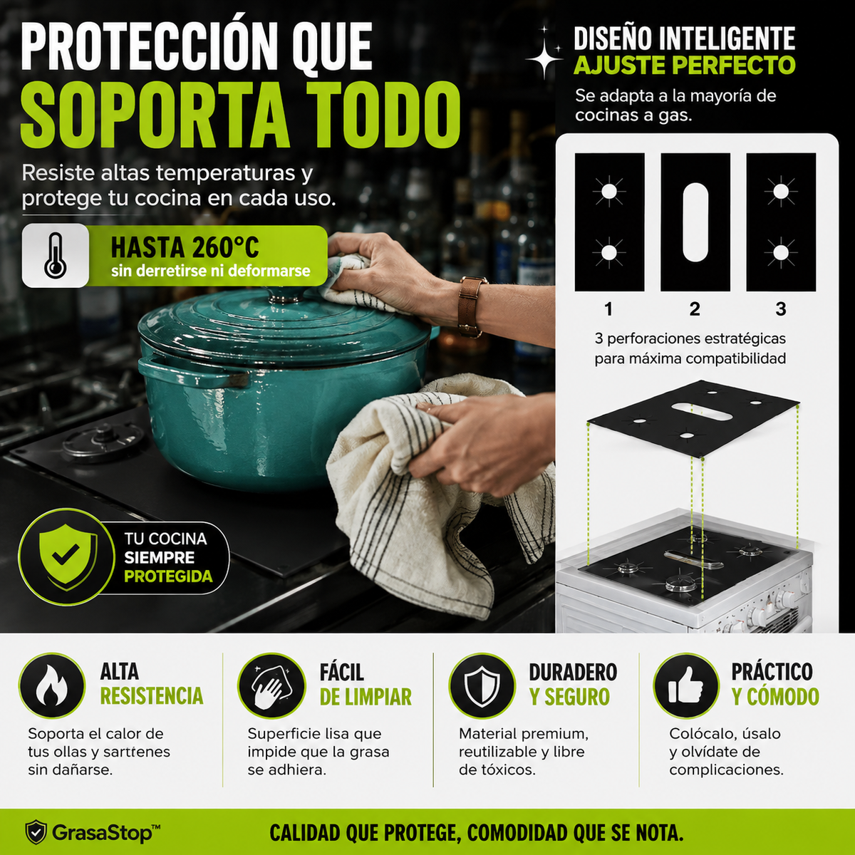 GrasaStop™ El escudo de tu cocina contra la grasa y la suciedad