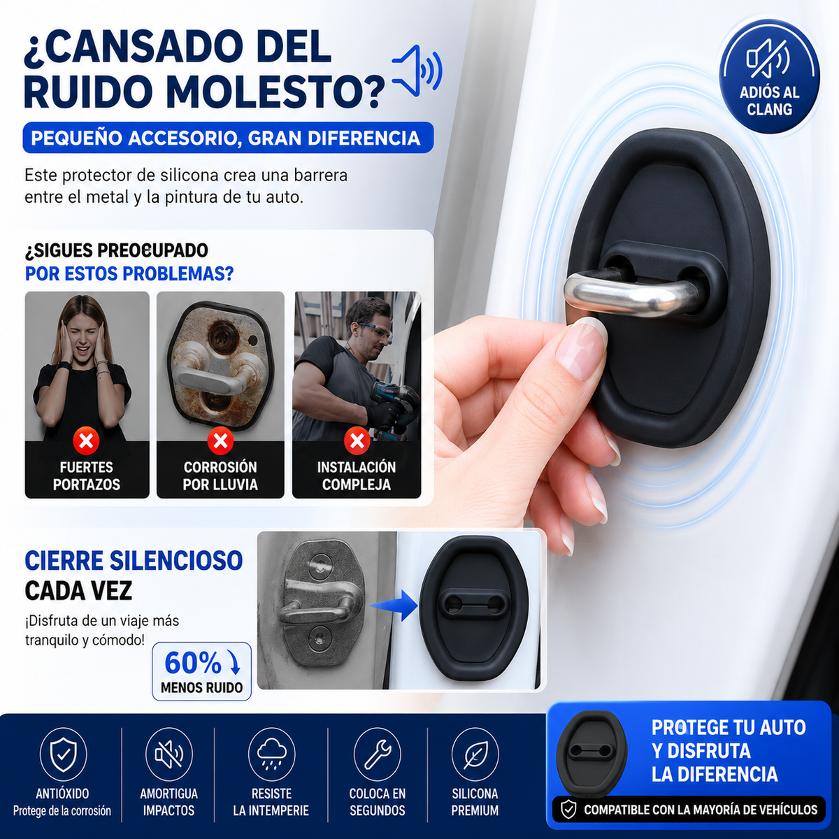 LockShield Pro™ Protege la cerradura de tu auto contra golpes, óxido y desgaste