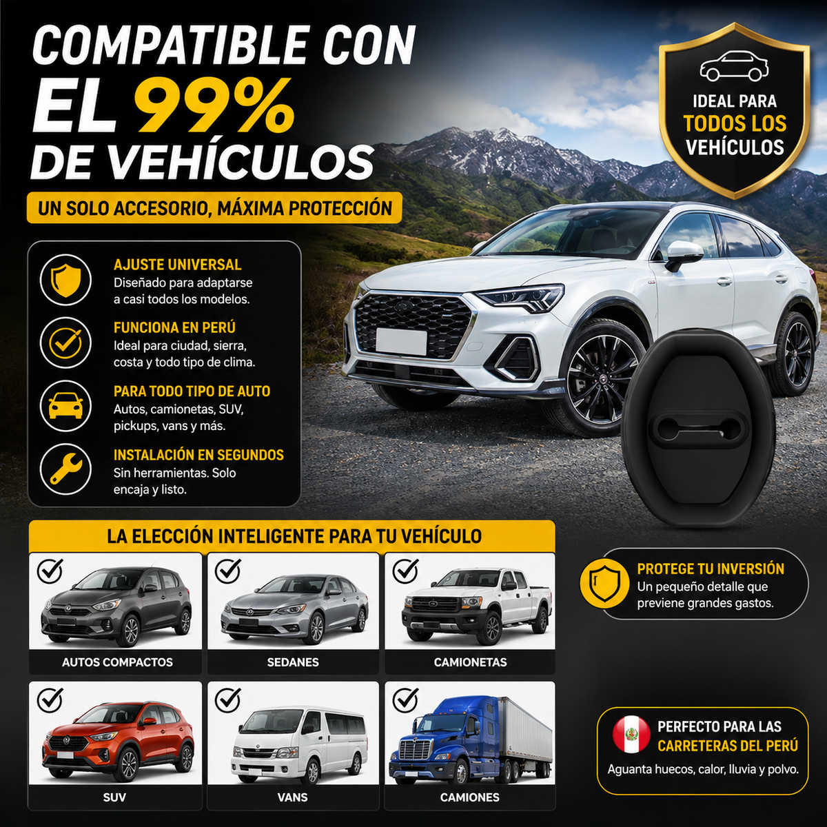 LockShield Pro™ Protege la cerradura de tu auto contra golpes, óxido y desgaste