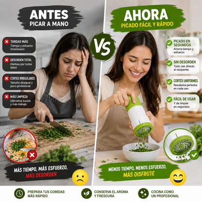 CortaMix™ Pica Hierbas, Verduras y Más con un Solo Giro