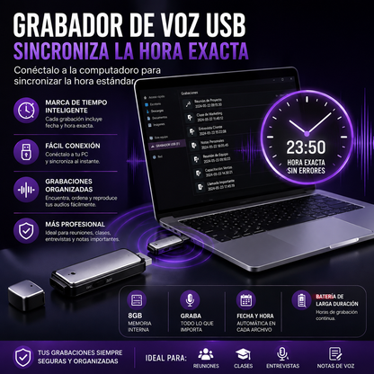 SilentRec™ Memoria USB con Grabación Discreta