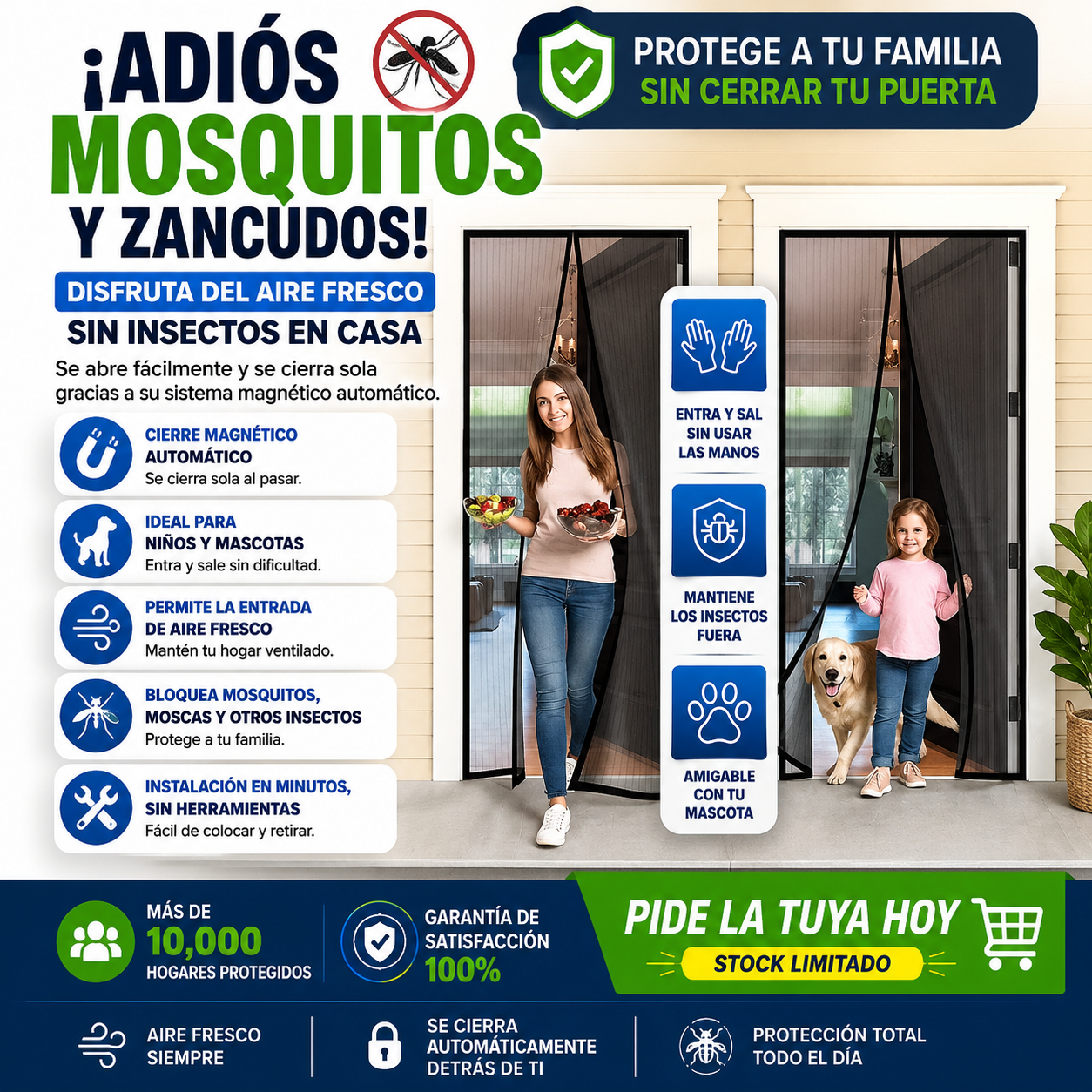 MagicMesh™ Cortina Magnética AutoCierre