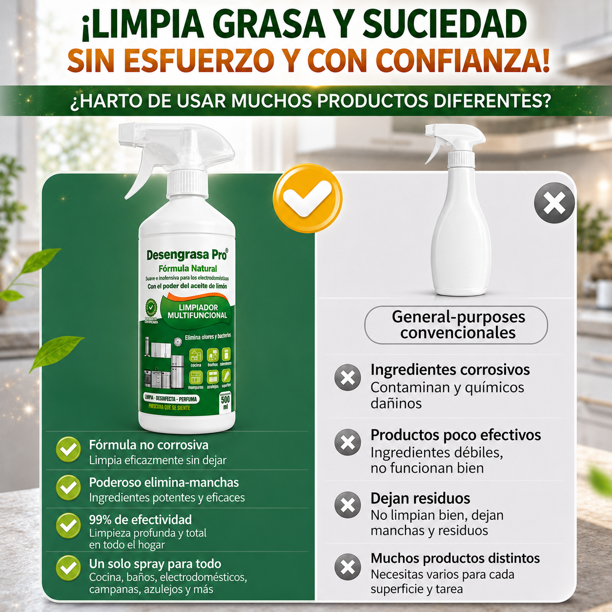 DESENGRASA PRO™ Potencia profesional en cada spray