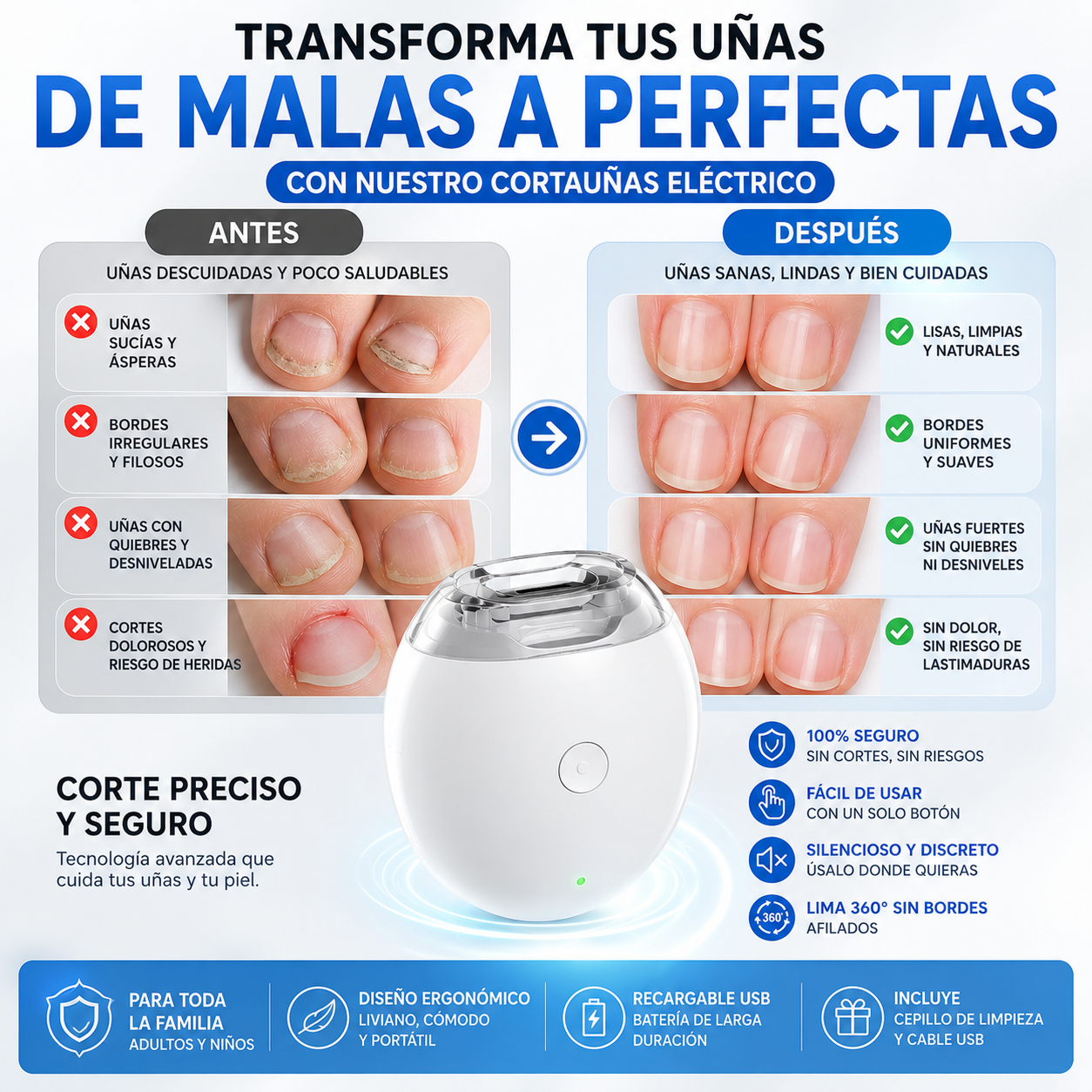 AutoClip™ CortaUñas Familiar Premium