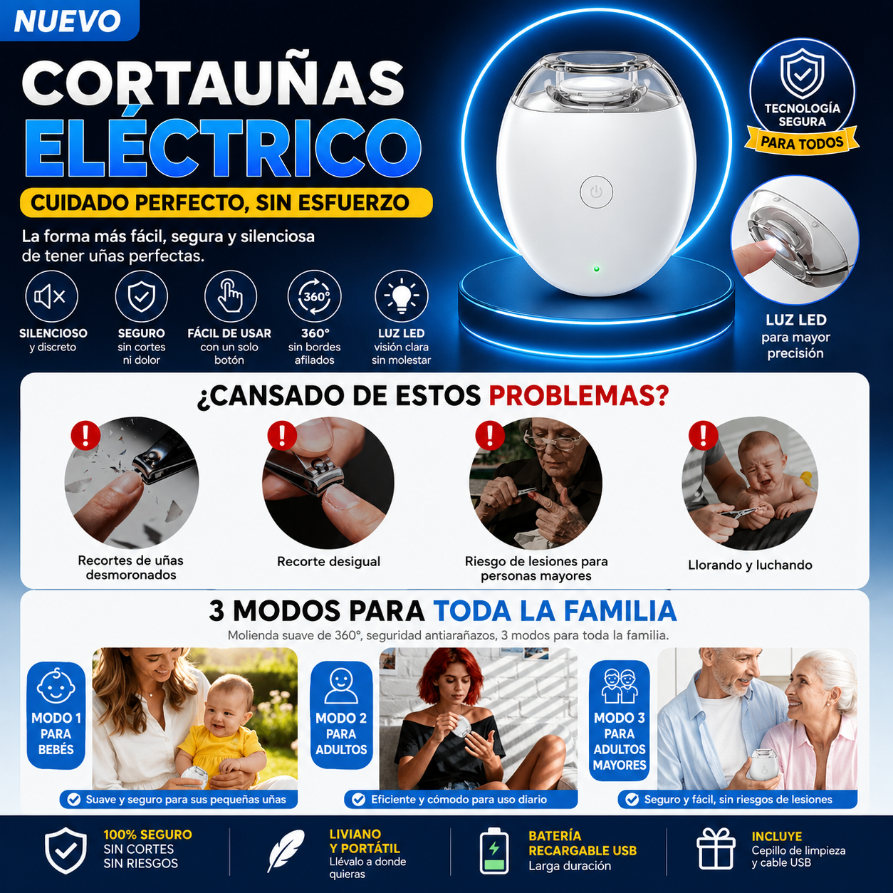 AutoClip™ CortaUñas Familiar Premium