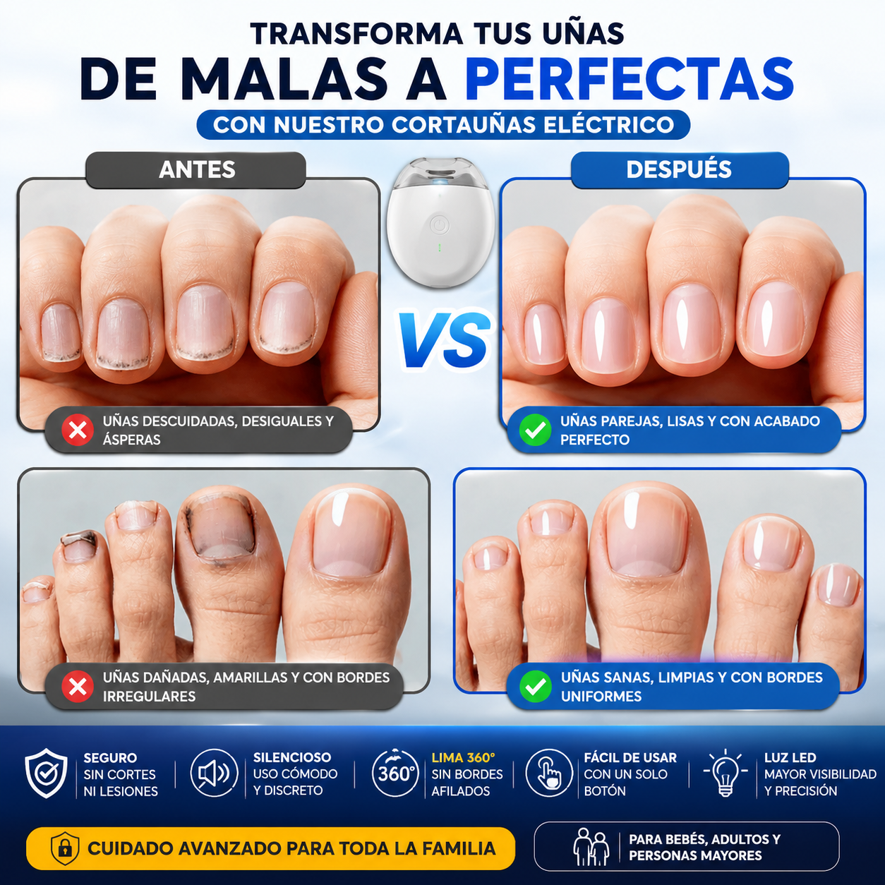 AutoClip™ CortaUñas Familiar Premium